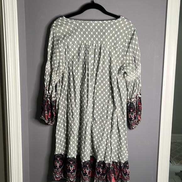 Umgee Black and White Geometric Print Tunic Dress Size Small - Picture 6 of 8
